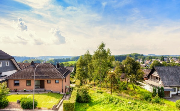 Luftansicht auf Häuser in Marienheide